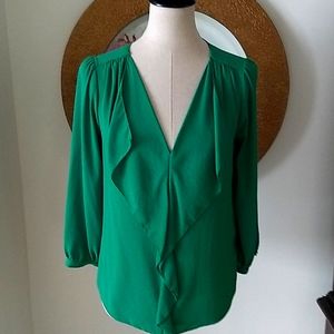 Anthropologie Vibrant Green Blouse
